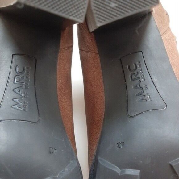 MARC High Heel Ankle Booties Genuine Leather Taupe Sz Eur 42 | US 11-11.5 - Picture 13 of 15